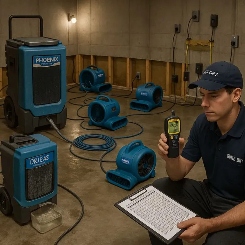 Structural Drying and Dehumidification process in Okemos, MI